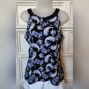 Sleeveless Paisley Print Knit Top